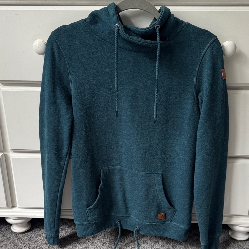 Teal Mock Neck Stowe Sweatshirt size: Small
